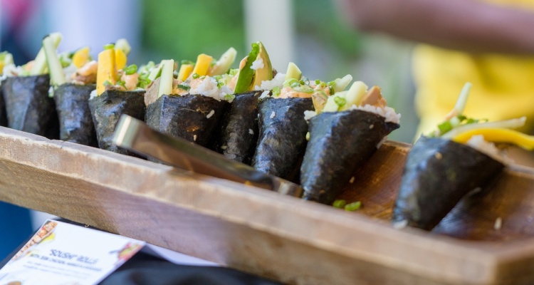 “Soushi Roll” (Soulful Sushi) gourmet bites by Chef Sheron Chin from the 2019 Taste the Islands Experience